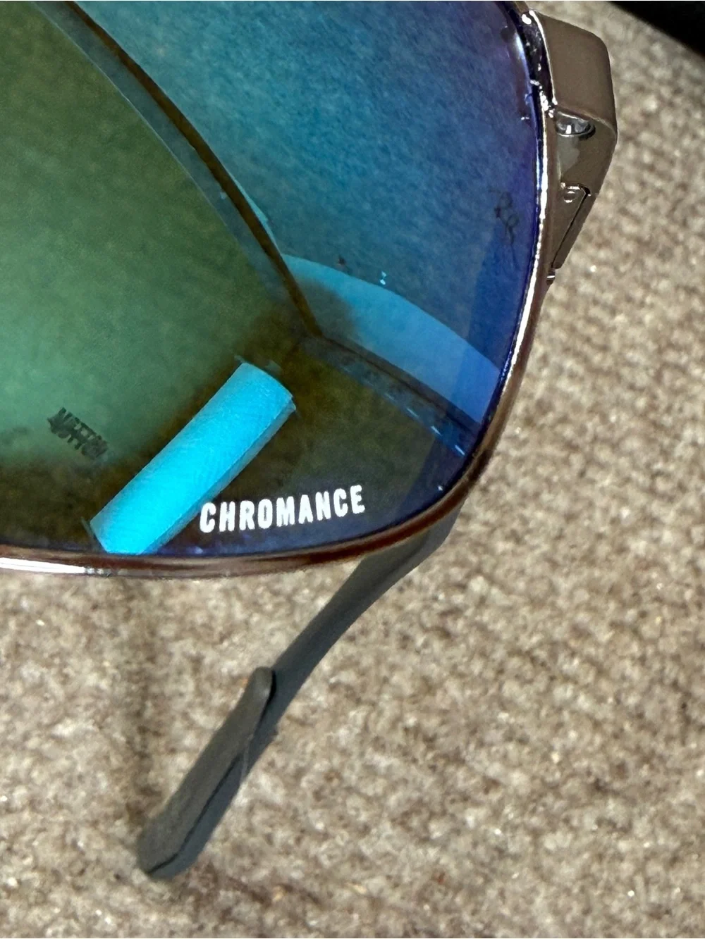 Ray-Ban Sunglasses Rb3737CH Blue Polarized Chromance Lens Gunmetal Frame 60-18
